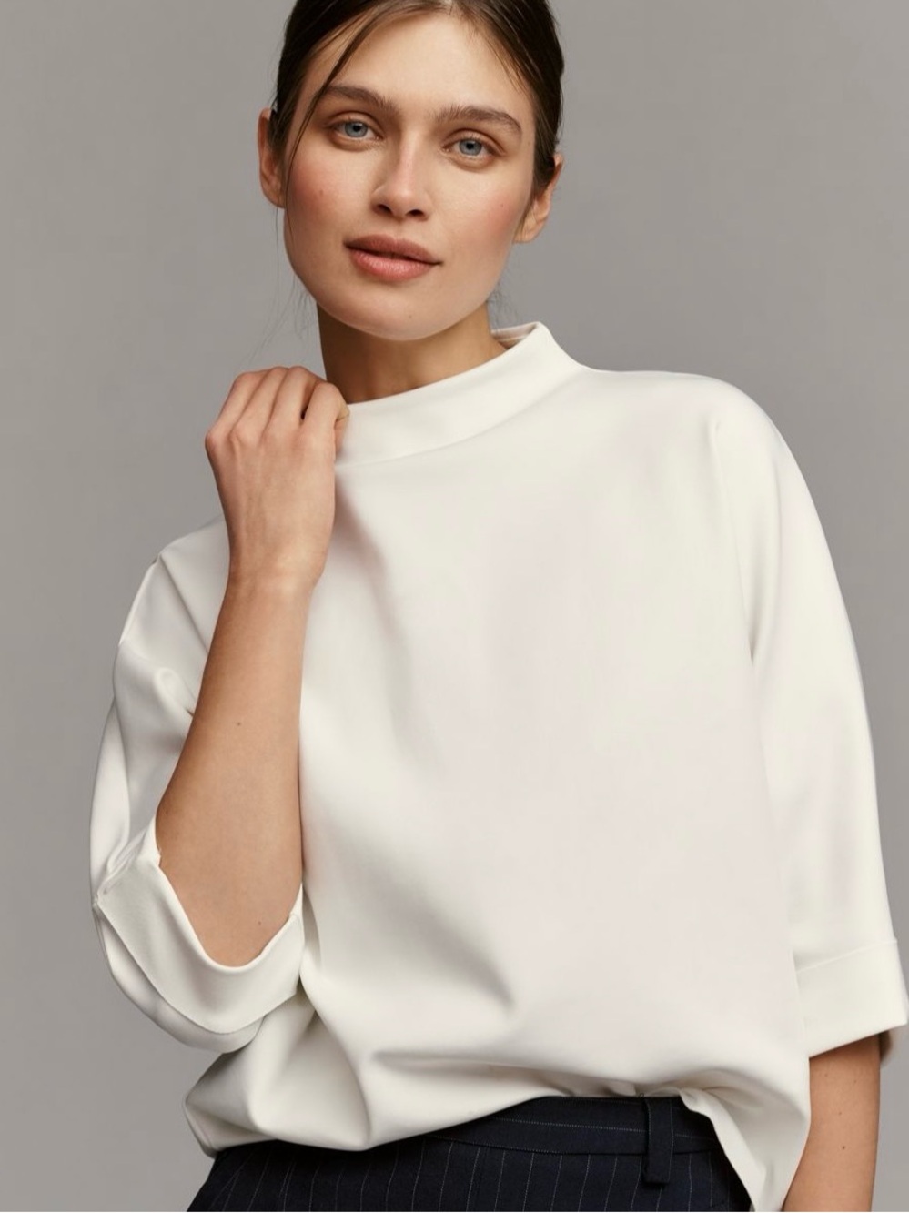 Anthropologie Whitney Mock Neck Top in Bronze